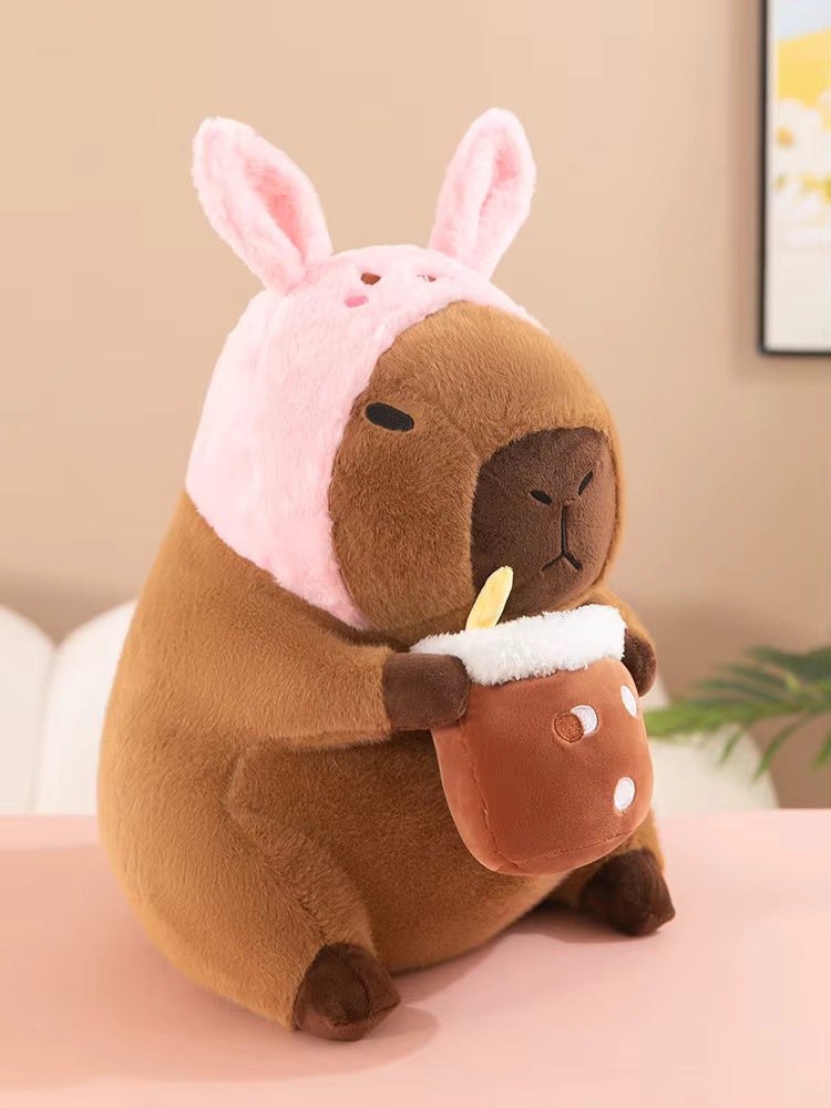 Boba Milk Tea Capybara Plush Doll – Soft Stuffed Animal Toy for Kids