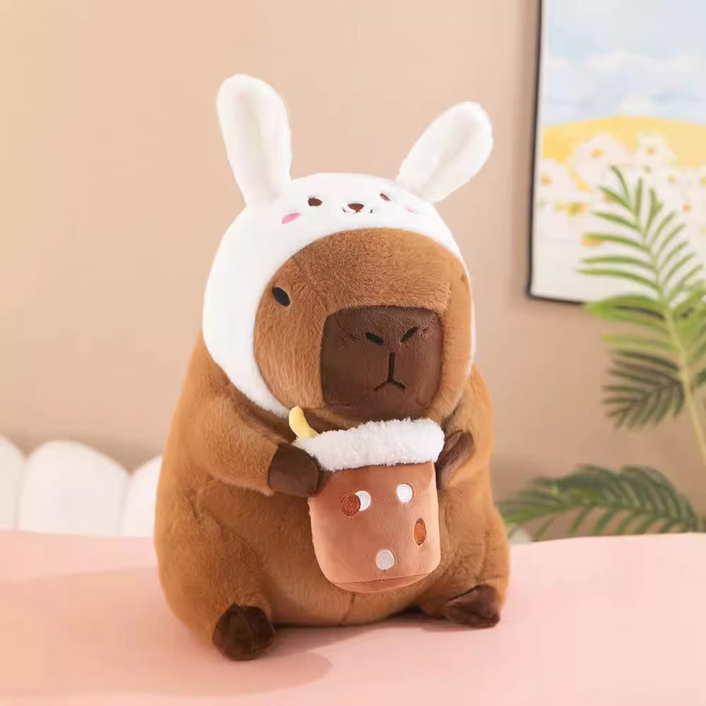 Boba Milk Tea Capybara Plush Doll – Soft Stuffed Animal Toy for Kids