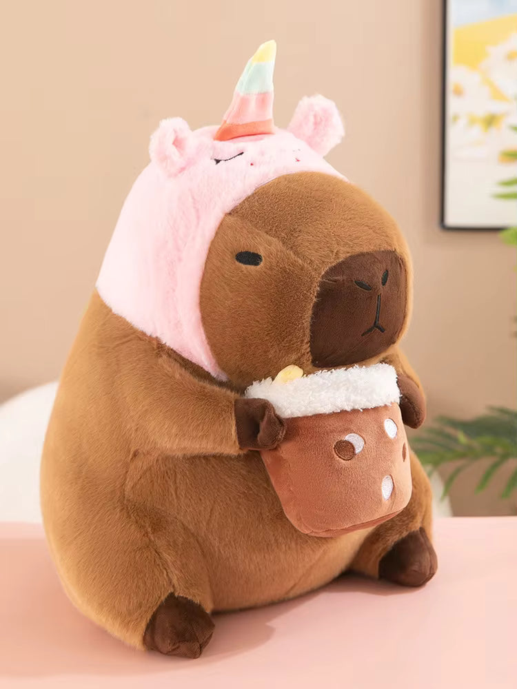 Boba Milk Tea Capybara Plush Doll – Soft Stuffed Animal Toy for Kids