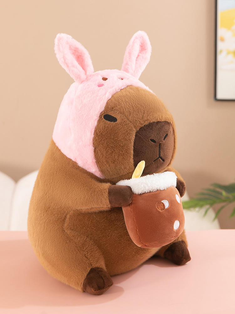 Boba Milk Tea Capybara Plush Doll – Soft Stuffed Animal Toy for Kids