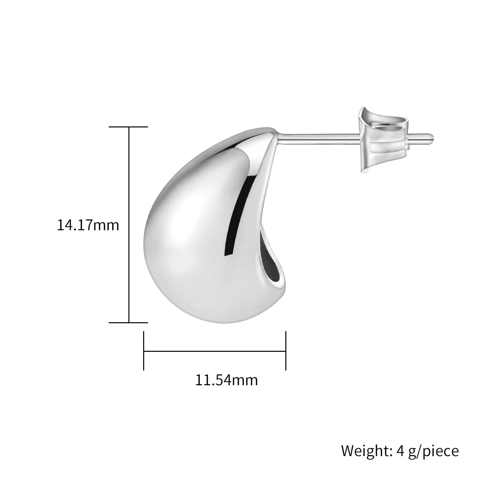 Trendy Gold-Plated Waterdrop Stud Earrings – Tarnish-Free Stainless Steel