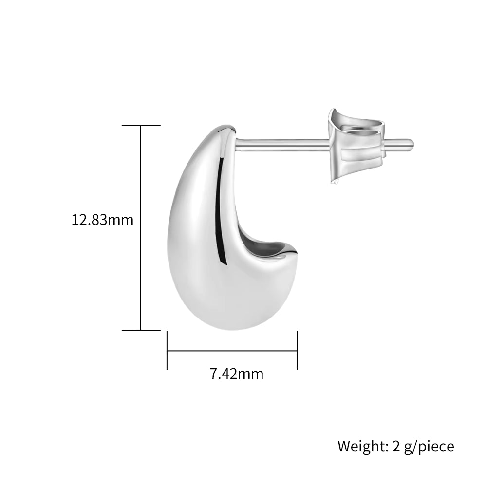 Trendy Gold-Plated Waterdrop Stud Earrings – Tarnish-Free Stainless Steel