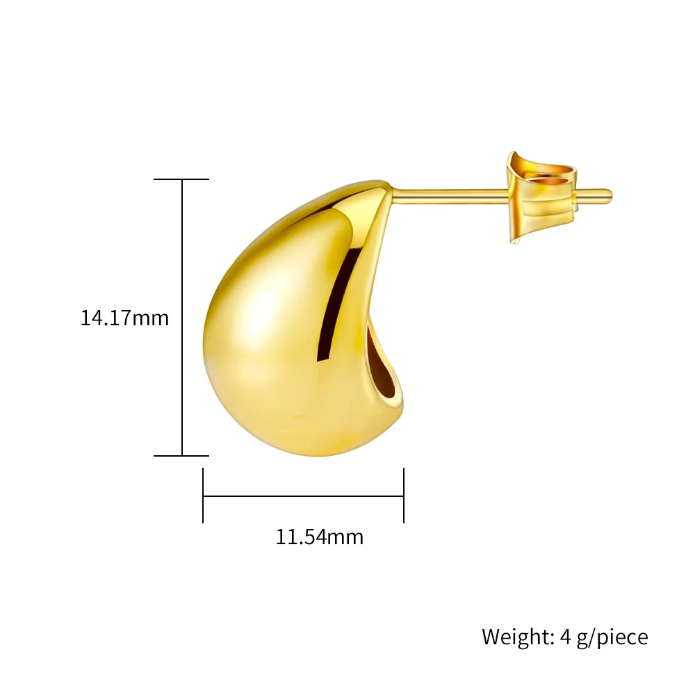 Trendy Gold-Plated Waterdrop Stud Earrings – Tarnish-Free Stainless Steel