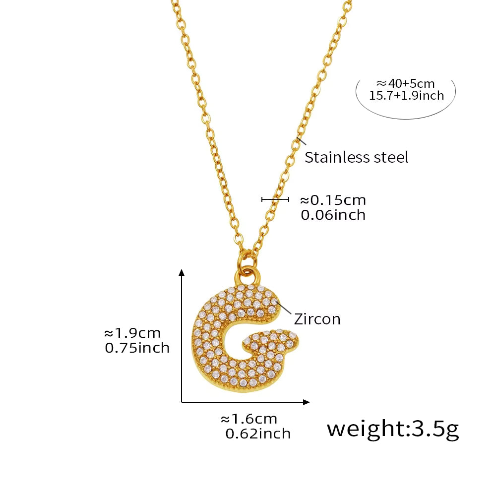 18K Gold Plated Mini Zircon Alphabet Pendant Necklace – A–Z Initial Necklace for Women