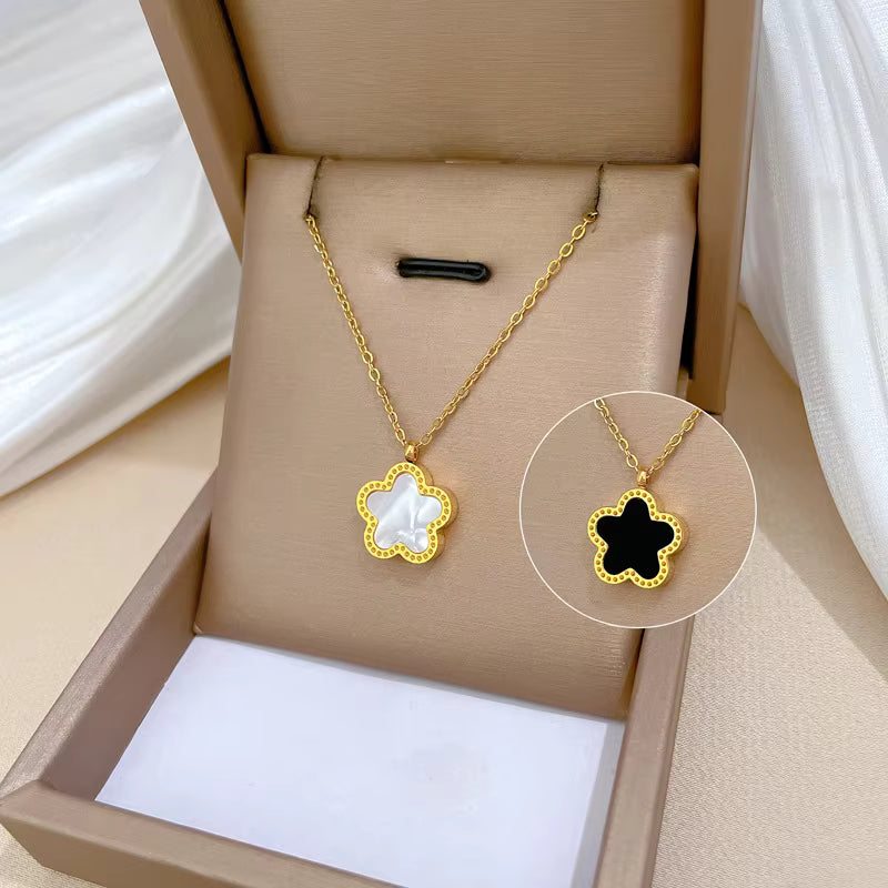 Hot Selling Statement Gold Stainless Steel Heart Butterfly Pendant Necklace