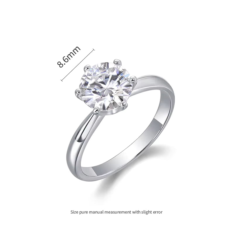 1ct–5ct Moissanite Engagement Ring in S925 Sterling Silver – Heart & Star Designs