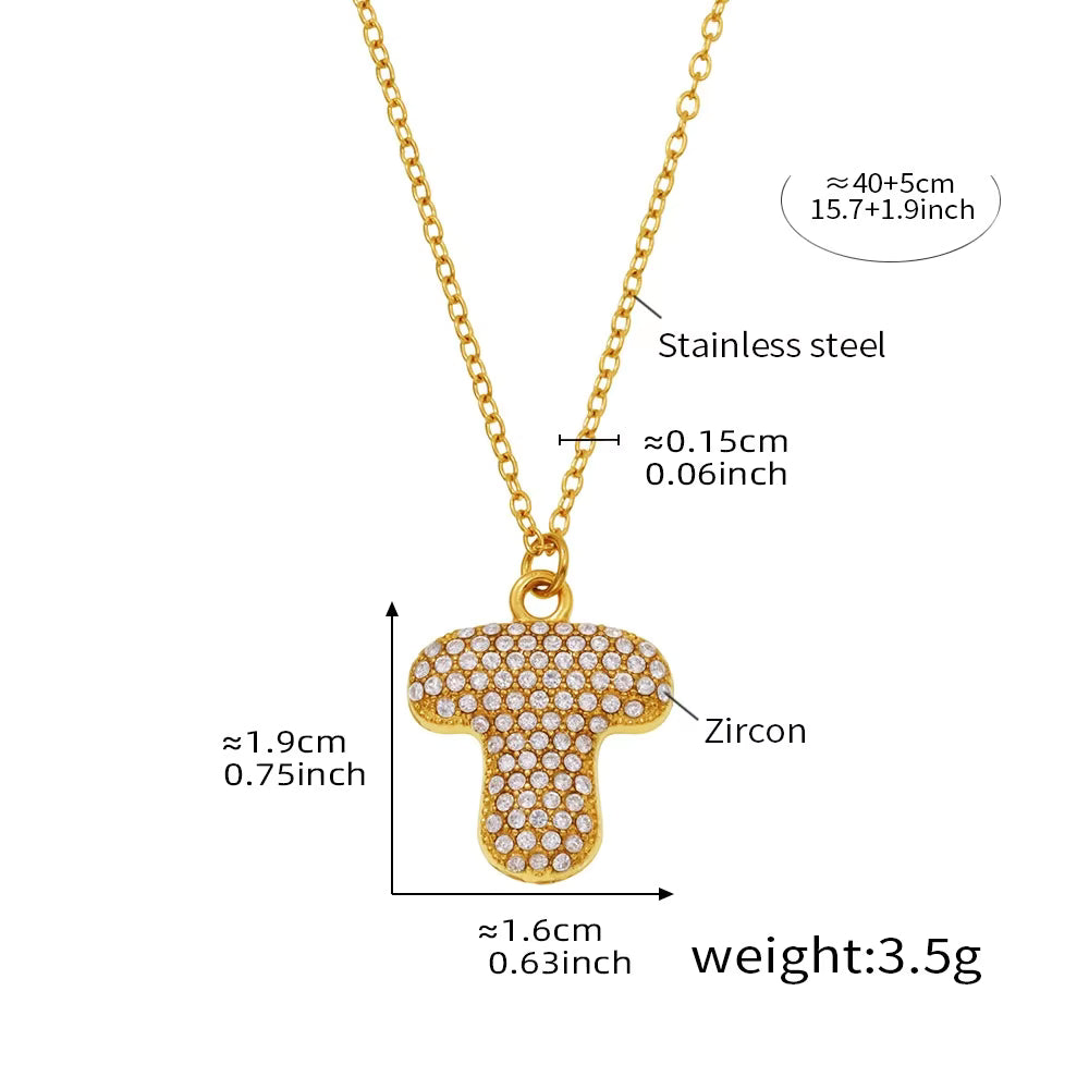 18K Gold Plated Mini Zircon Alphabet Pendant Necklace – A–Z Initial Necklace for Women