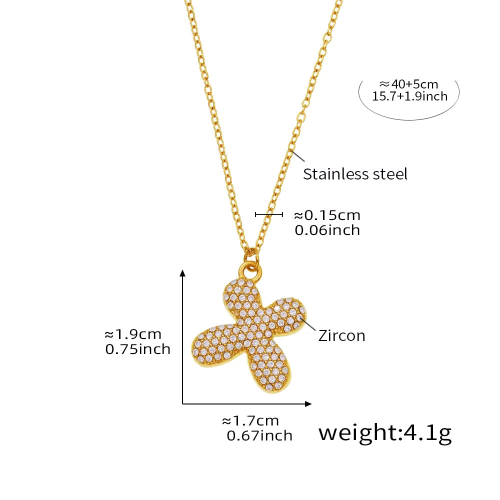 18K Gold Plated Mini Zircon Alphabet Pendant Necklace – A–Z Initial Necklace for Women