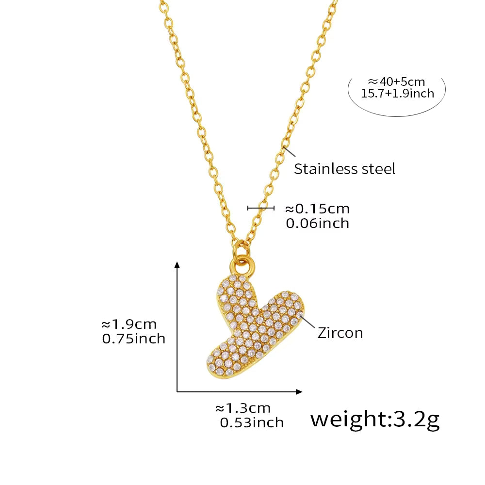 18K Gold Plated Mini Zircon Alphabet Pendant Necklace – A–Z Initial Necklace for Women