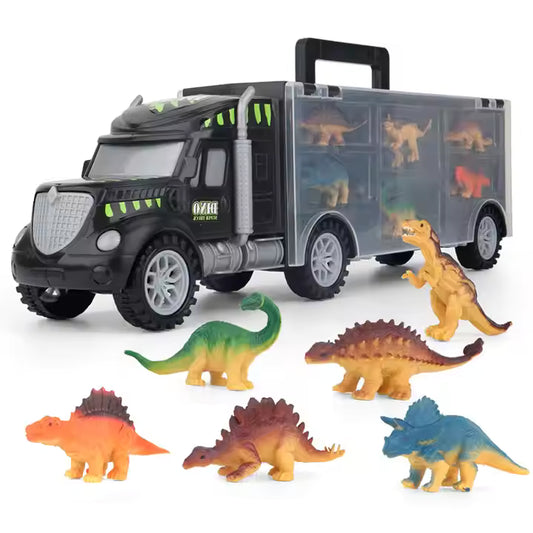 Dinosaur Transport Truck with 6 Realistic Dinosaur Figures