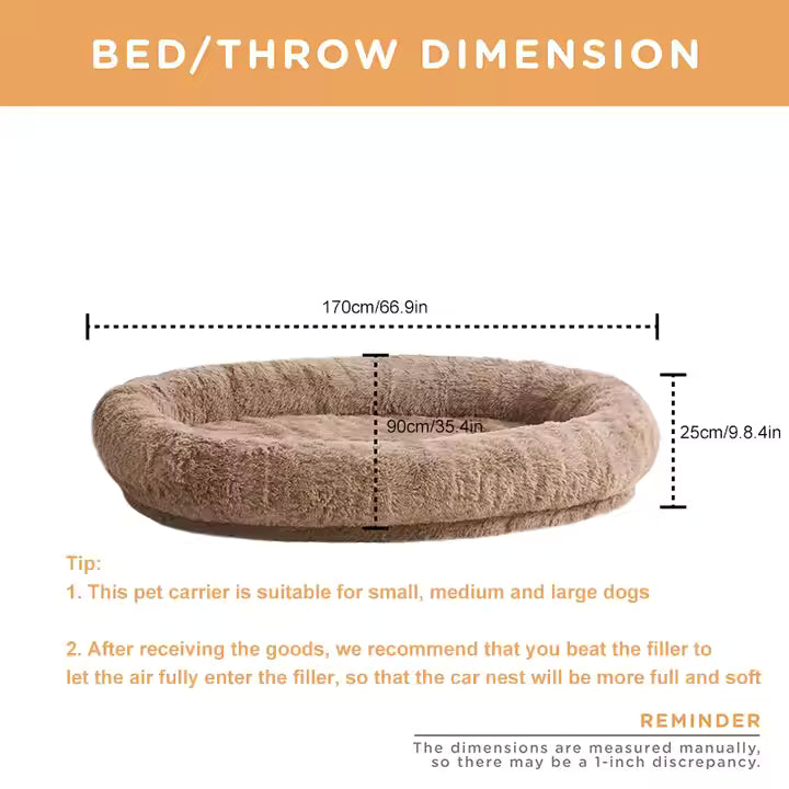 Luxury Large Plush Dog Bed – Soft Foam, Washable & Detachable Design