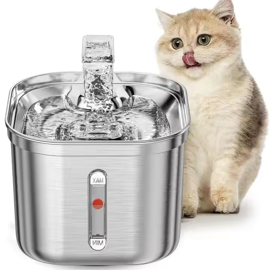 Automatic Stainless Steel Pet Water Dispenser – Safe & Removable Bowl for Cats, Dogs, and Small Animals