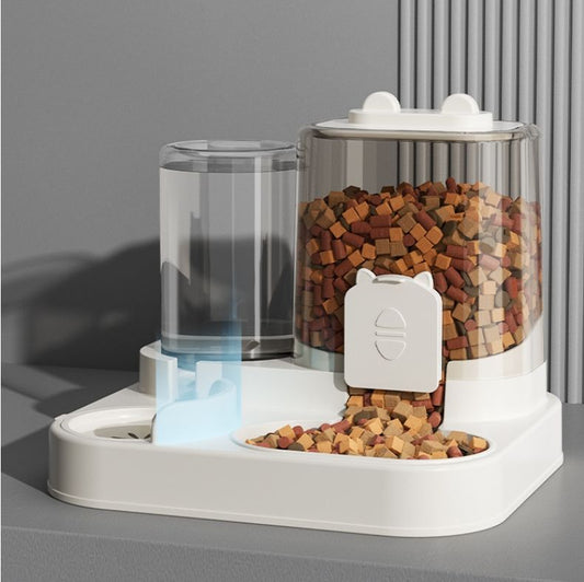 Automatic Cats Feeding Feeder Plastic Big Feeding Feeders 0.8L Water Dispenser 1.8L Food Feeder