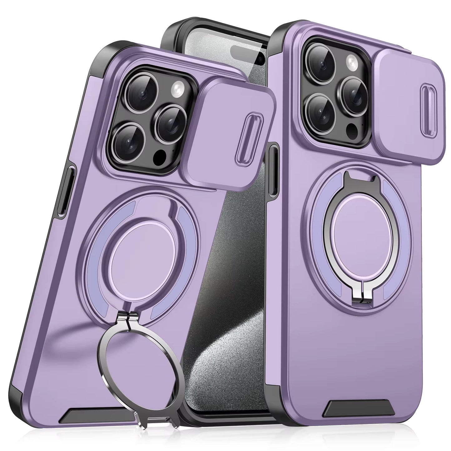 LeYi Heavy Duty Antishock Rotating Stand Phone Case for iPhone 16 Pro Max Magnetic Camera Sliding Cover Shockproof Case