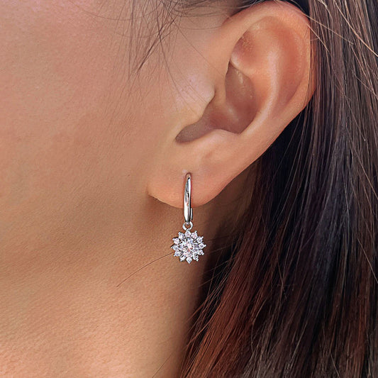 Exquisite Fine Jewelry White Gold Filled S925 Sterling Silver Hypoallergenic Dangle Hook Earrings for Women Daily Wear