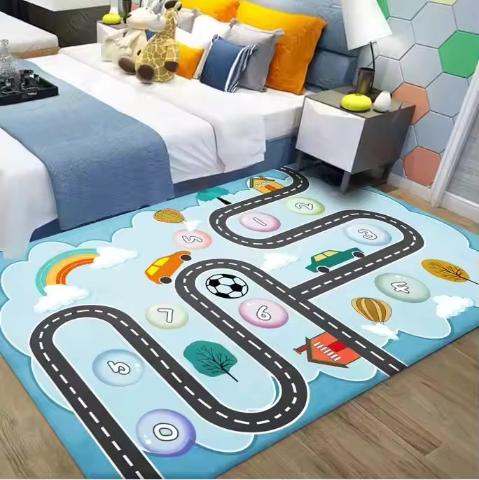 City Life Great for Playing with Cars and Toys Floor Mats Flannel Baby Play Mat Kids Carpet Playmat Rug