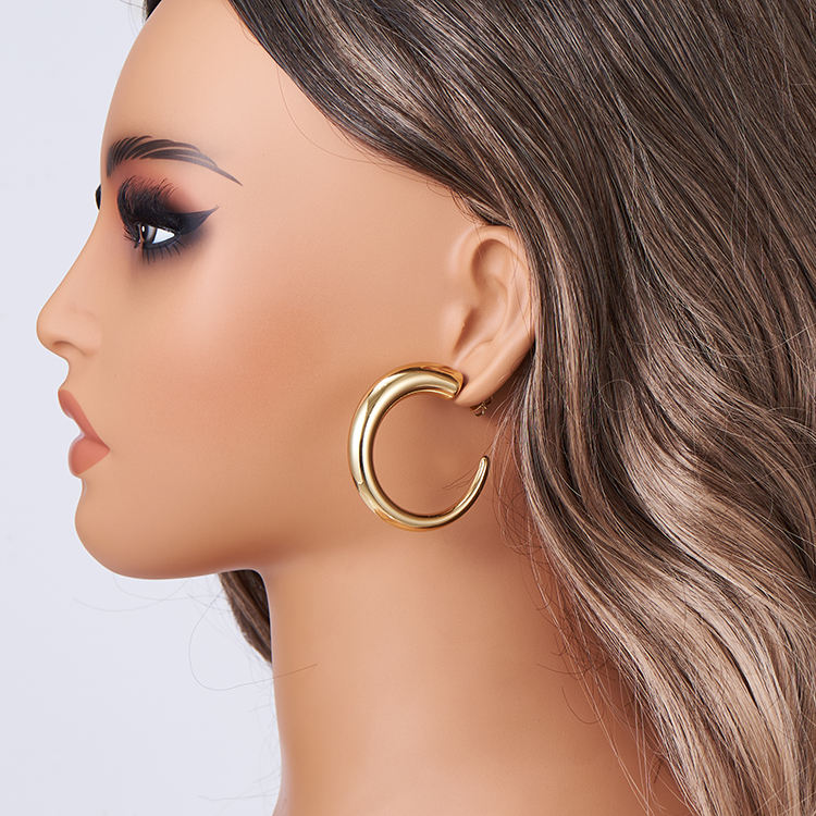 Stainless Steel Fashion Earrings – Big Gold Hoop & Hypoallergenic Studs for Women