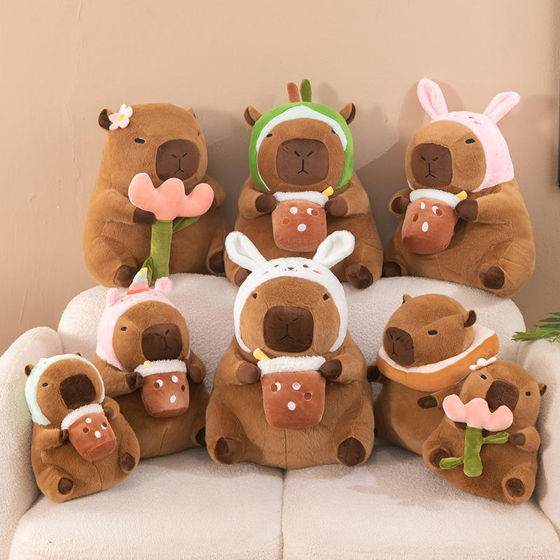 Boba Milk Tea Capybara Plush Doll – Soft Stuffed Animal Toy for Kids