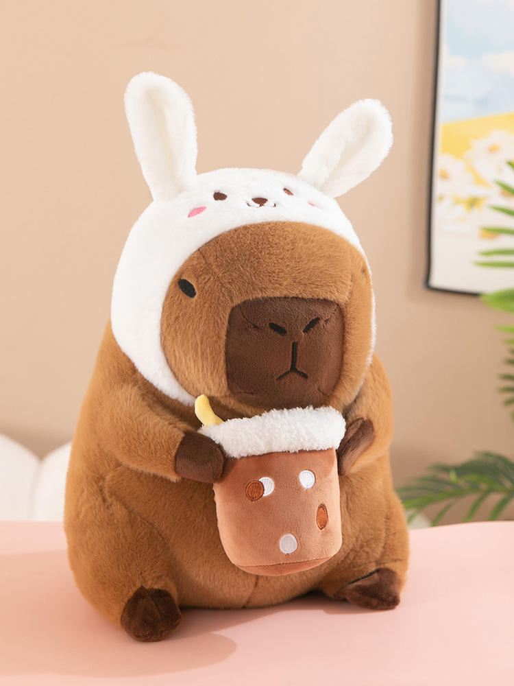 Boba Milk Tea Capybara Plush Doll – Soft Stuffed Animal Toy for Kids