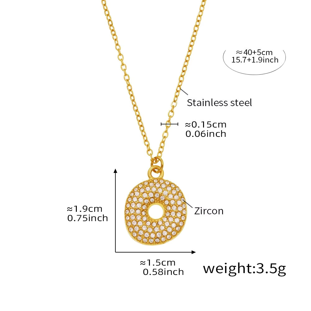 18K Gold Plated Mini Zircon Alphabet Pendant Necklace – A–Z Initial Necklace for Women
